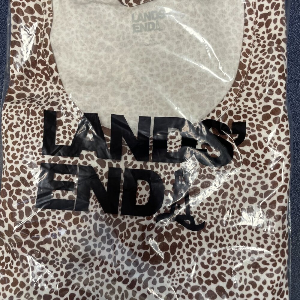 Lands' End Women's Supima Cotton Long Sleeve Midcalf Nightgown, NWT